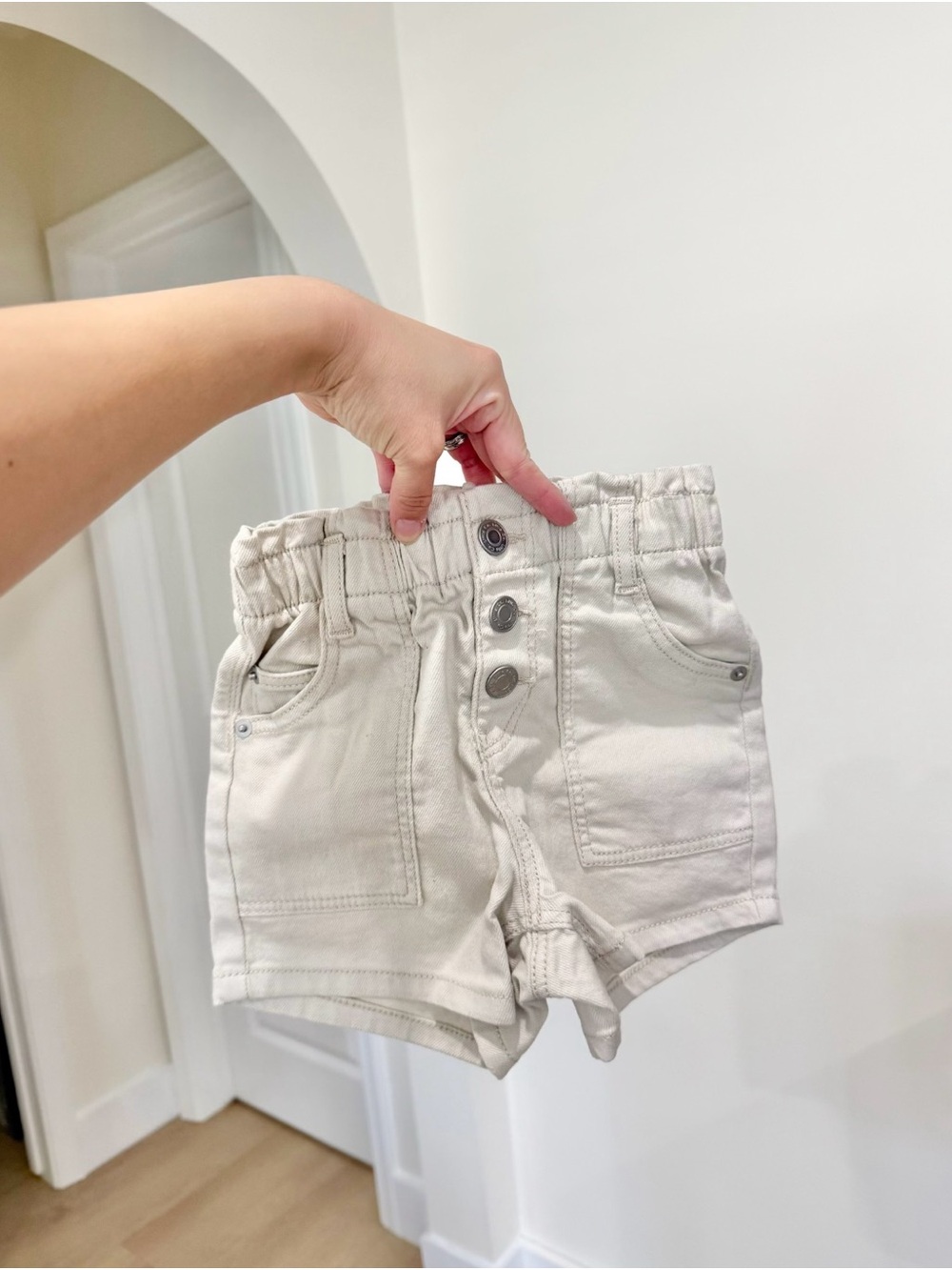 Little Co. Girls Cream Shorts